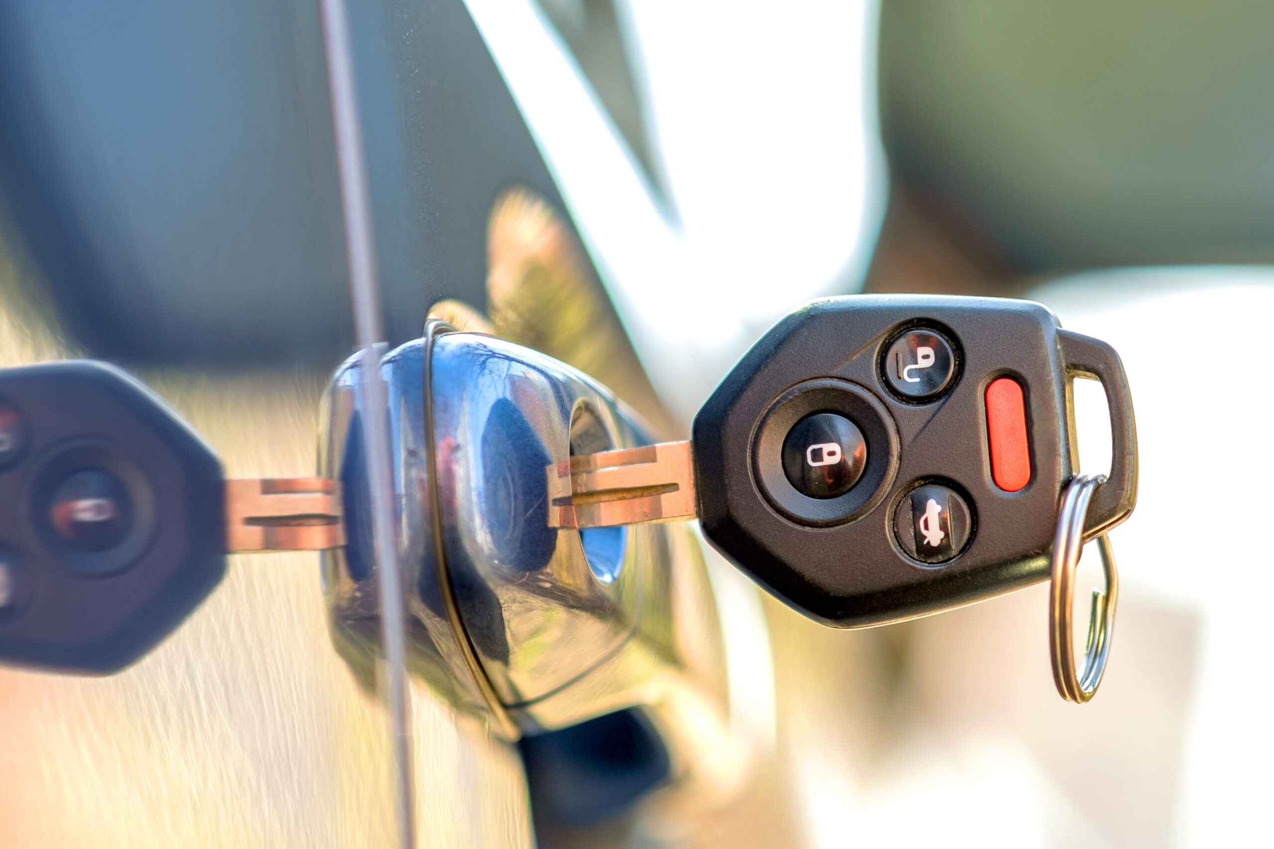 close-up-of-car-door-with-key-sticking-o